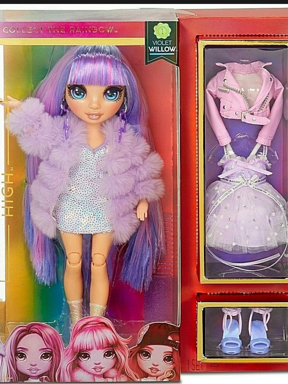 Rainbow Violet Willow Fashion Doll in Lavender and Blue NIB